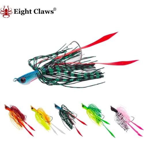 EIGHT CLAWS 10G/13G/16G Spinner Buzzbait Jig Head Artificial Chatterbait Rubber Skirt Fishing Lure Spinnerbait
