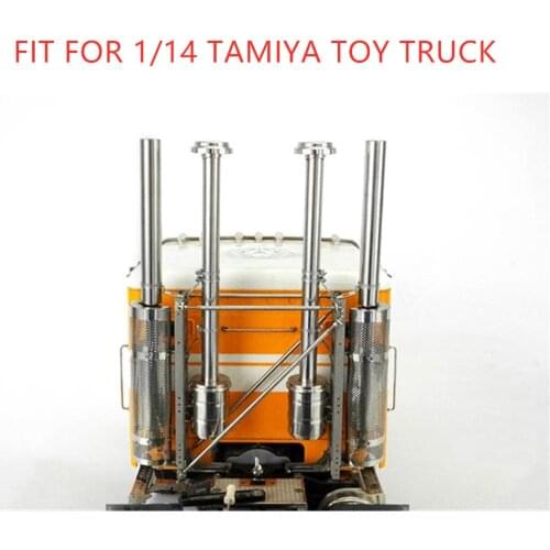 Tamiya Truck King Hauler & Globe Liner Metal Air Filter Exhaust Set For 1/14 Rc Truck 6X4 Tractor 56301 56344 56304 Toy Trucks