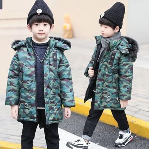 Warm Baby Boys Winter Jacket Fashion 4-16 Years Boys Coats Casual Autumn Hooded Thick Outerwear Coat For Boys Children Clothing