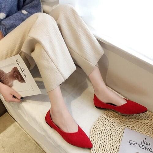 Spring ladies flat shoes burst style simple elegant temperament generous comfortable wild pure color light women shoes 11B-35