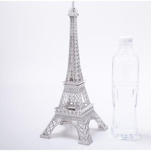 Cake Topper Decorative Wine Cabinet silver Eiffel Tower Decor Zinc Alloy Home Decoration Improvement Five Sizes