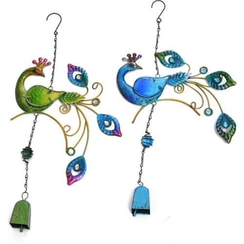 Wind Chime Peacock Shaped Hanging Ornament Bell Wind Chimes Miniature Craft Pendant Gift for Festival Decoration