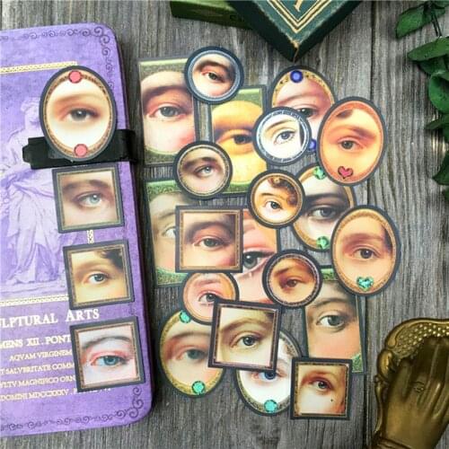 Vintage Oil Painting Eyes Sticker DIY Junk Journal Craft Diary Happy Planner Creative Scrapbooking Decorative Stickers