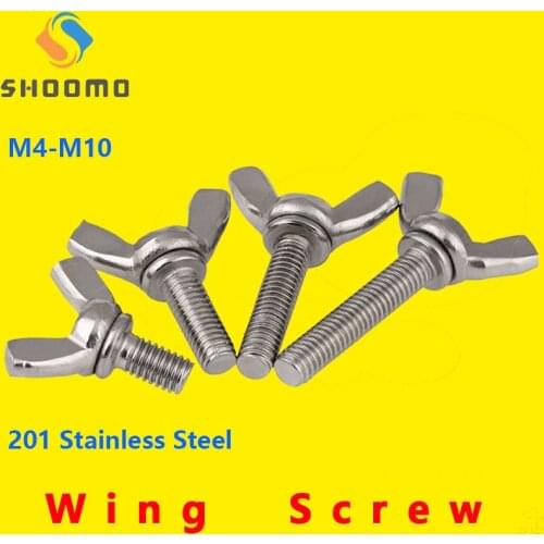 Wing Thumb Screws Hand Tighten Screws Butterfly Bolt Wing Thumb Screw Claw Hand Tighten Screws 201 Stainless Steel DIN316