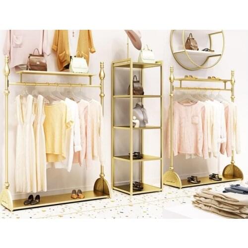 Clothing store display racks floor-standing womens clothing store display shelves hanging hangers