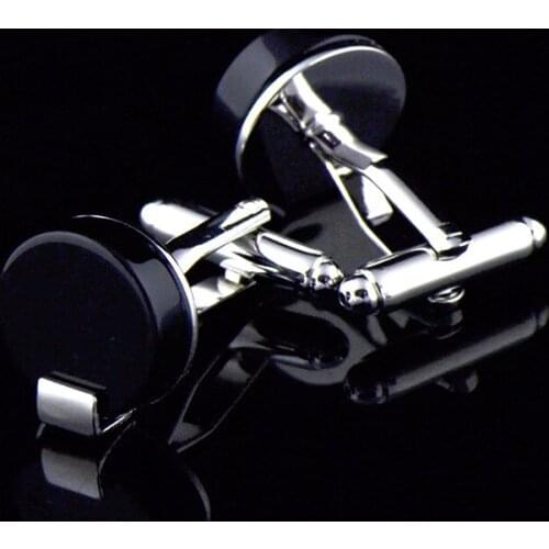 Business Black Agate Cufflinks Men and Women Round French Diamond Cuff Nails Wholesale Shirt Buttons Jewelry Accessories