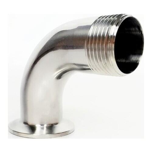 1" BSP Male Thread 304 Stainless Steel Sanitary Ferrule 90 Degree Elbow Pipe Fitting For Home Brew Homebrew Fit 1.5" Tri Clamp
