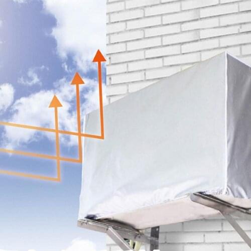 1pcs Silver Outdoor Air Conditioning Cover Waterproof Anti-Dust Cleaning Cover Air Conditioning Cover Rainproof Cleaning Bag