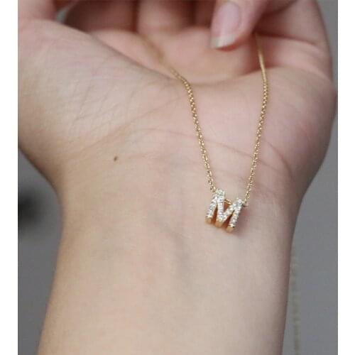 26 pcs/set ABC Letters Necklace Small Custom Gold Color Copper Charm Choker Jewelry