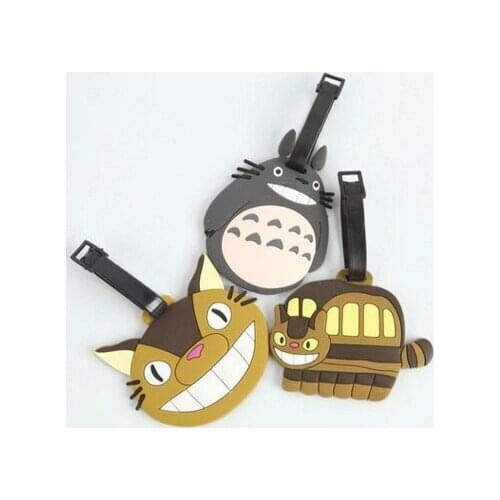 1PCS 4Styles Cute Totoro Series Silicone Luggage Tag Pendants Hang Tags Tourist Products Toy Figure