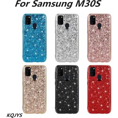 KQJYS Luxury Crystal Glitter Back Cover for Samsung M30S Flash Case Back Cover Fashion flash Diamond Back Cover for Samsung M30S