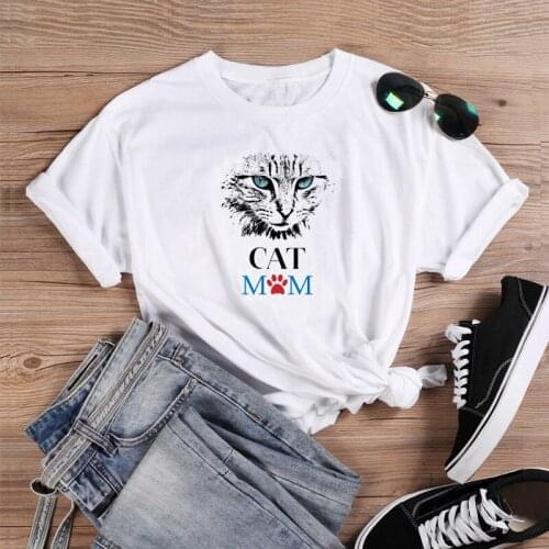 Colored cool Cat Mom T-Shirt funny 100% Cotton graphic grunge Fashion momlife women unisex quote hipster casual tshirt top tee