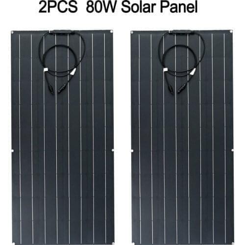 ETFE Flexible Solar Panels 80W 160W(2pcs80w)12v 18v Battery Charge Monocrystaline Solar Cell For Sale