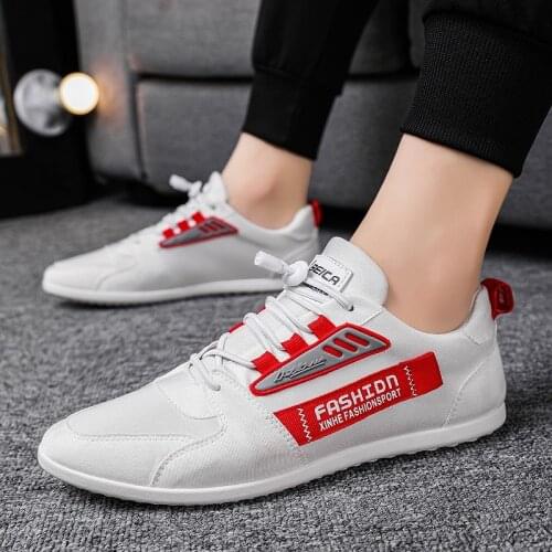 Plain White Shoes Mens Laced Flat Summer Canvas Sneakers Low Top Men Vulcanize Shoes Casual Snearkers Skateboard Shoes 2021