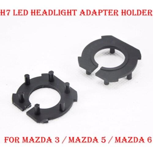 2PCS H7 LED Headlight Conversion Kit Bulbs Holder Adapter Base Retainer Socket For Mazda 3 / Mazda 5 / Mazda 6 Lamps Converter