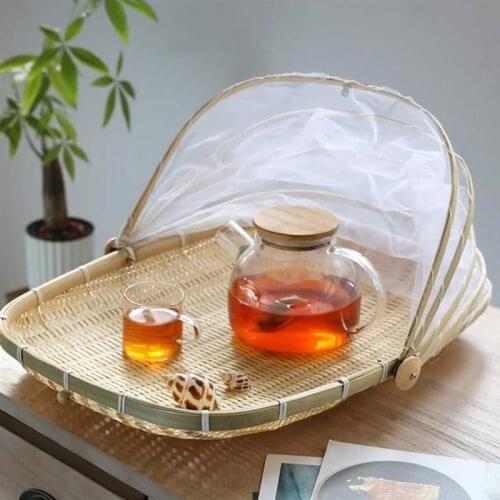 1 Pc Crafted Woven Basket Household Exquisite Bamboo Fruit Holder (Oblong,)