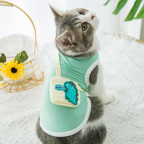 Cute Dog Shirt Summer Cooling Soft Cat Pet Vest Cartoon Satchel Puppy Clothes Dog Shirt for Small Medium Dog Girl French Bulldog