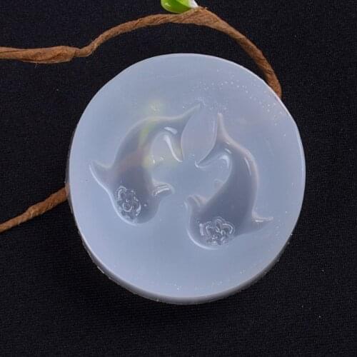 Mini Mini 3D Dual Dolphins Shape Epoxy Resin UV Glue Crafts Silicone Mold Creative DIY Art Pendant Brooch Jewelry Tool Manual