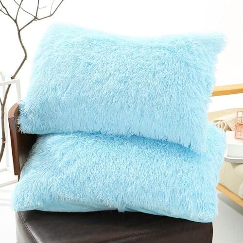 Bedding Pillowcase Super Soft Long Plush Pillow Case For Adult Children Decorative Pillow Cover Hidden Zipper 50x70cm