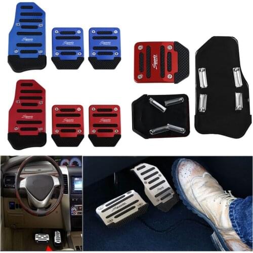 Non-slip Car Pedal Cover Red/blue/silver Foot Pedal Replacement Universal Aluminum Manual Gear 2 PCS Automatic Gear 3 PCS Pedals