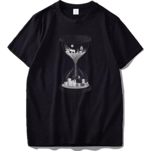 Hourglass T shirt Desert Time Evolve To City Tees Environmental Protection 100% Cotton Digital Print T-shirt