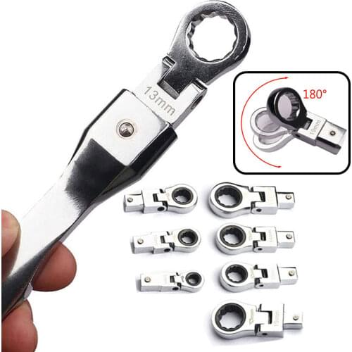 Portable Ratchet Wrench 72 Gear Shaking Head Interchangeable Combination Set Rotatable 180 °Removable Flexible Torque Bit Tools