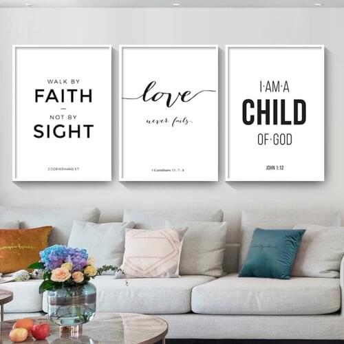 Bible Verse Posters and Prints Love Is Patient Love Is Kind Wall art Pictures Christian Quotes Canvas Painting Decor Unframed