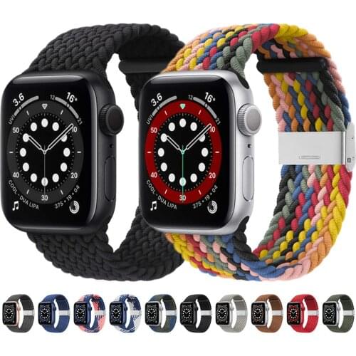 Solo Loop Adjustable Braided Strap For Apple Watch Band 44/40mm iWatch band 42/38mm sport bracelet watchband series 6 5 4 3 se