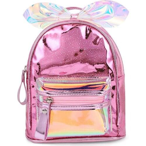 PU Leather Kids School Bags Childrens Toddler Shoulder Backpacks Cute Bowknot Book Bags for Baby Girls Fashion Infant Backpack