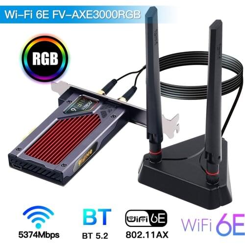 WiFi 6E AX210 FV-AXE3000 Tri Band 2.4G/5G/6GHz For Bluetooth 5.2 802.11AX/AC Wireless PCIE Network Card Adapter Windows10 For PC