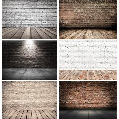 SHENGYONGBAO Vinyl Vintage Brick Wall Wooden Floor Photography Backdrops Photo Background Studio Prop 21712 YXZQ-10