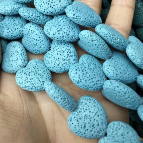 20pcs blue lava stone heart shape for wholesale shop selling shop keep use items for jewelry making or jewelry business 20mm