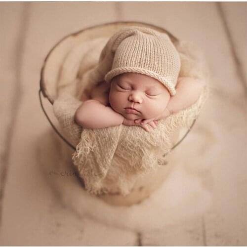 65X175cm Neonatal photography props wrap mat blanket Hollow out texture Hair fringed Large size wrapping cloth carpet