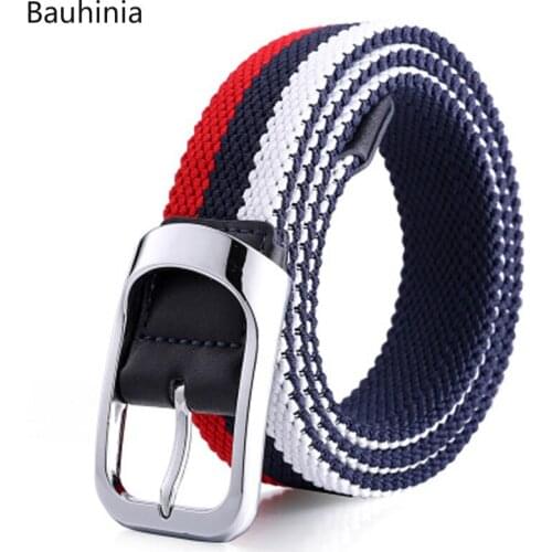 All-Match Casual Knitted Pin Buckle Belt Woven Mens And Womens Braided Stretch Belts High Quality