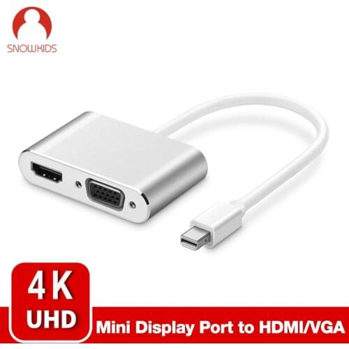 Snowkids VGA Switch Splitter Mini DP to HDMI VGA for MacBook for Surface Pro Laptop/Surface Book/Surface 3/ Studio