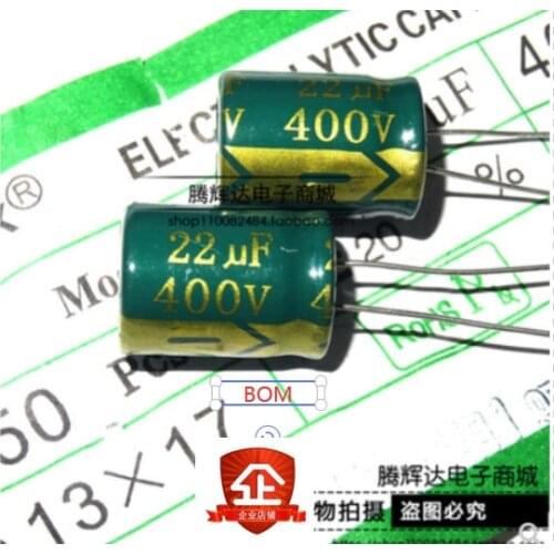 10 pcs Aluminum electrolytic capacitor 22 uF 400 V 13 * 17 mm frekuensi tinggi Radial Electrolytic kapasitor