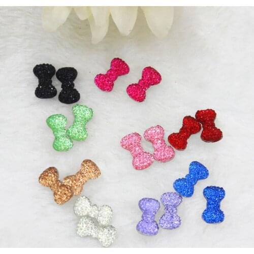 100pcs/lot DIY resin cabochons accessories mini resin bows mix colors