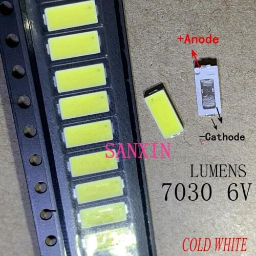 1000PCS LUMENS LED 7030 LED TV Backlight High Power 1W 6V LED Backlight Cool white For LED LCD TV Backlight Application