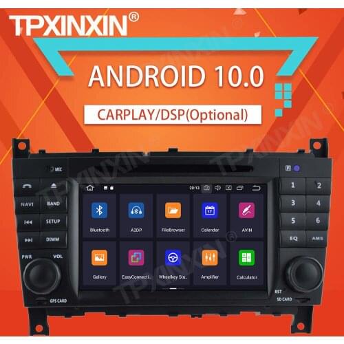 4+64G For Benz C-Class W203 2004 2005 2006 2007 Android10.0 Car Tape Recorder Multimedia DVD Player GPS Navigation HeadUnit