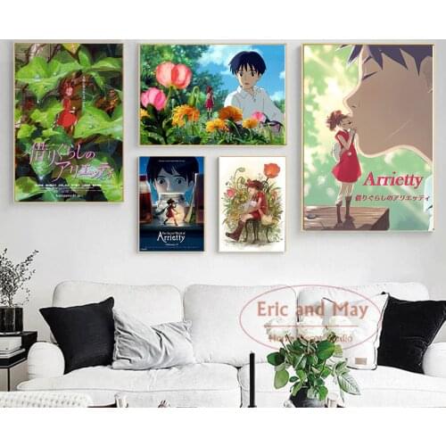 Miyazaki The Borrower Arrietty Animation Poster And Print Canvas Painting Art Wall Pictures Wall Paintings For Bedrooms Plakat