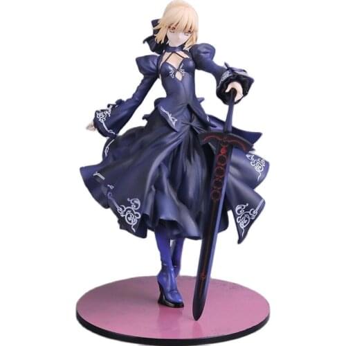 19CM Anime Figure Lensple Fate Grand Order Saber Arturia PVC Action Figure Fate Stay Night Black Saber Model Toy Children Gift