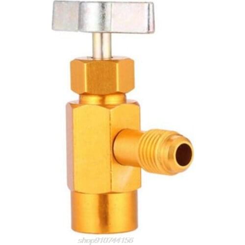 R134A Can Tap V-alve Refrigerant Dispenser Tool with Tank Adapter for 1/2 inch AC Freon Charging Hose J07 21 Dropship