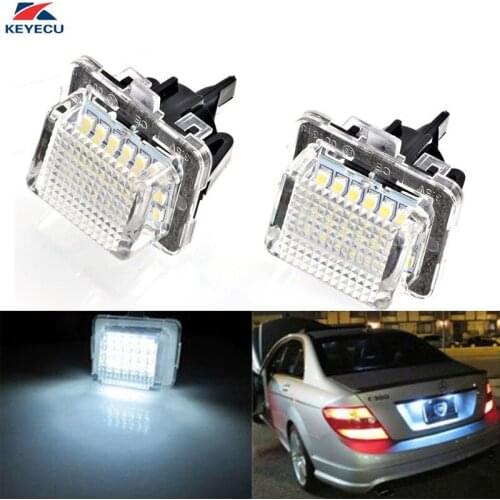 KEYECU 2PCS 6000K 12V Xenon White Error Free LED License Plate Light Lamps FOR Mercedes Benz W204 5D/W212/W216/W221/W207