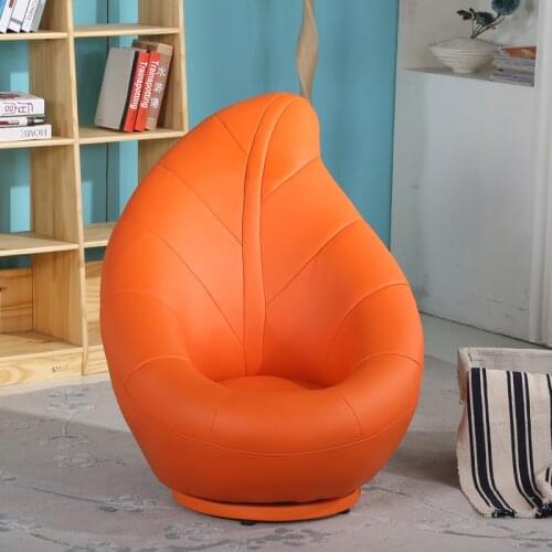 GY Creative Bedroom Lazy Sofa Single Personality Balcony Leather Leaf Shaped Computer Chair Rotating Small Sofa Cartoon Chair