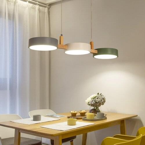 Bedroom cafe lamp Nordic minimalist natural wood Pendant Lights lighting restaurant lamp kitchen lighting Round light LB40102