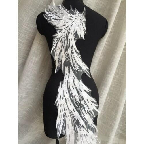 New fashion L Wings embroidery lace cloth paste Wedding Dress Adornment DIY clothing accessories