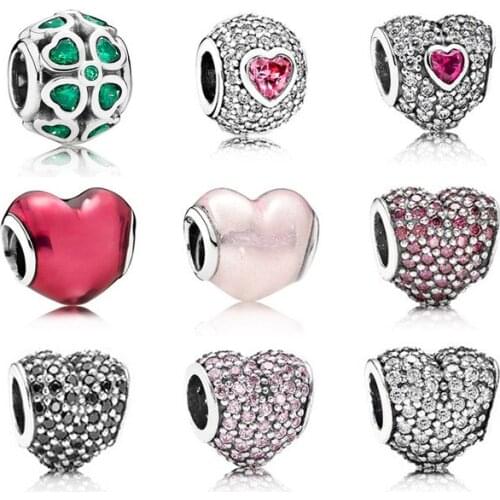 NEW 100% 925 Sterling Silver Classic Beads Love/Heart Charm Fit Bracelet DIY bracelet The factory wholesale