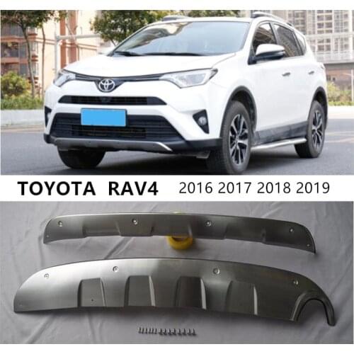 For TOYOTA RAV4 2016 2017 2018 2019 Front & Rear Bumper Guard Plate Protector Anti-impact Stainless Steel Auto Accessories
