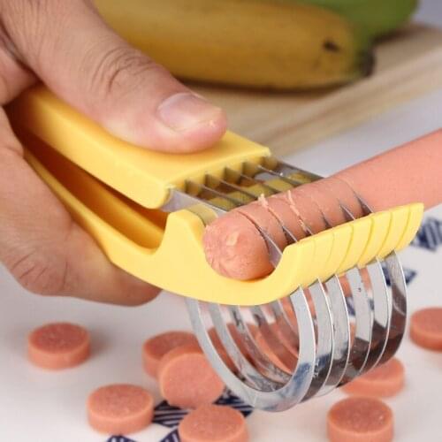 Manual Cucumber Banana Slicer Fruit Vegetable Sausage Stainless Steel Cutter Salad Sundaes Kitchen Cooking Tool