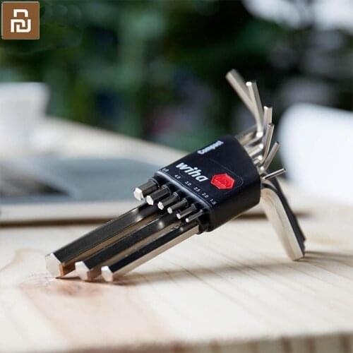 Youpin hex wrench black 9-piece set of common size selection of high-grade steel exquisite simple jacket